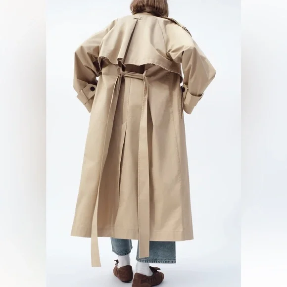 New ZARA Gabardine Trench Coat - Picture 4 of 9